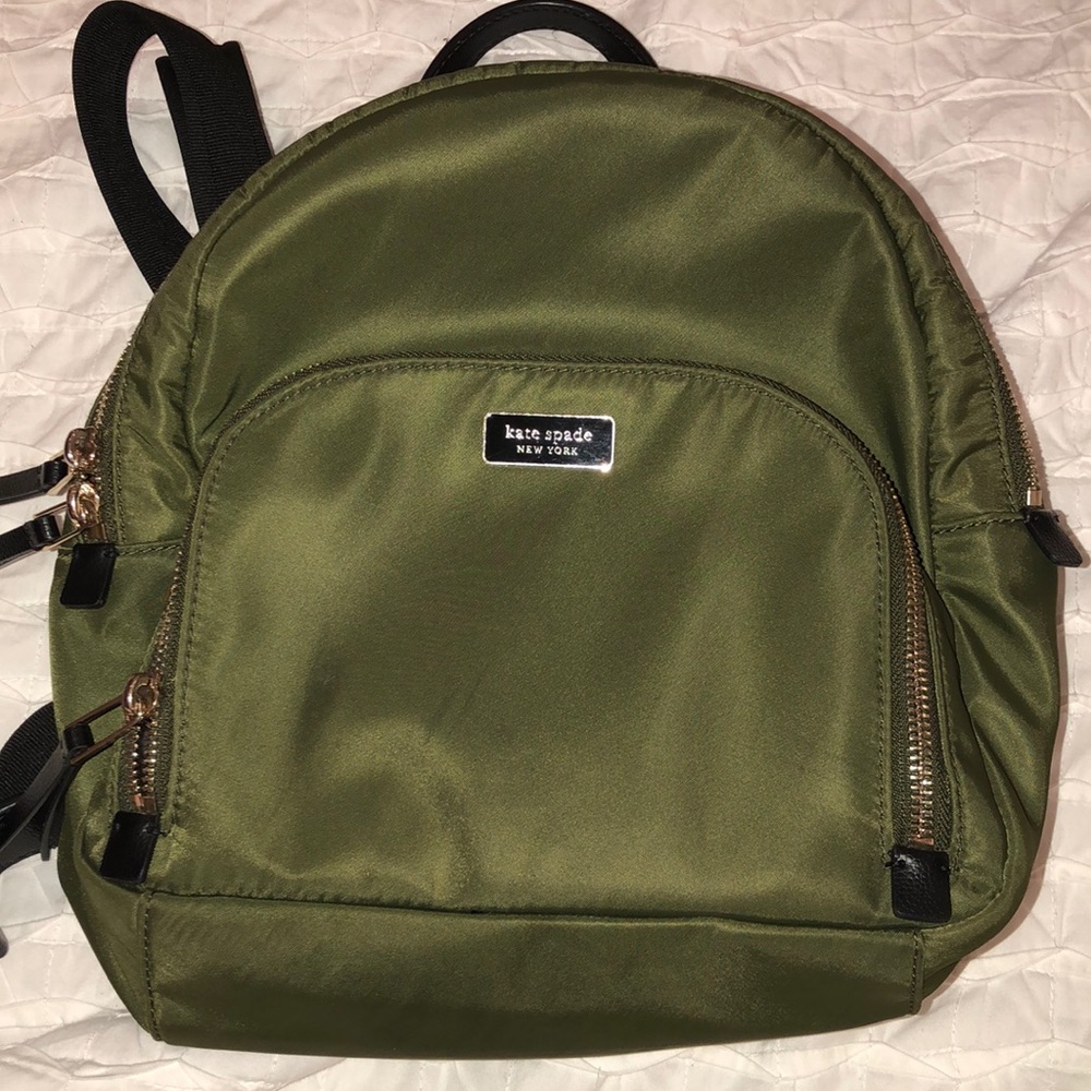 Kate Spade Nylon Olive Green Backpack